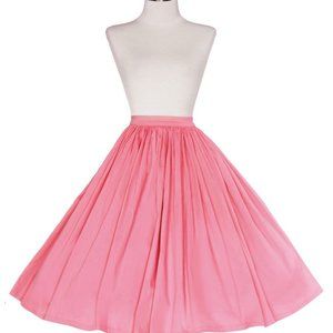 Pinup Couture Jenny Skirt in Pink Sateen Size M